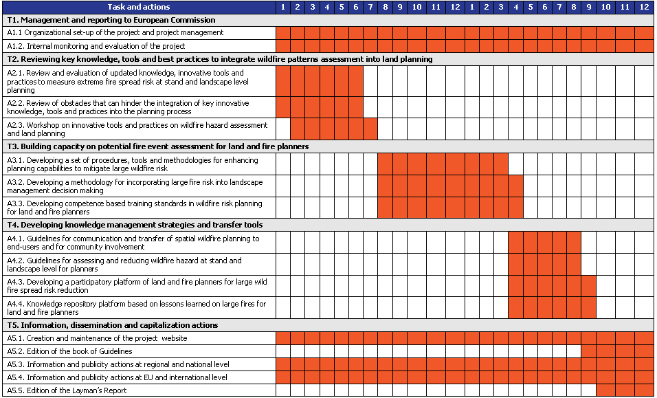 Firefficient Time frame and action s calendar